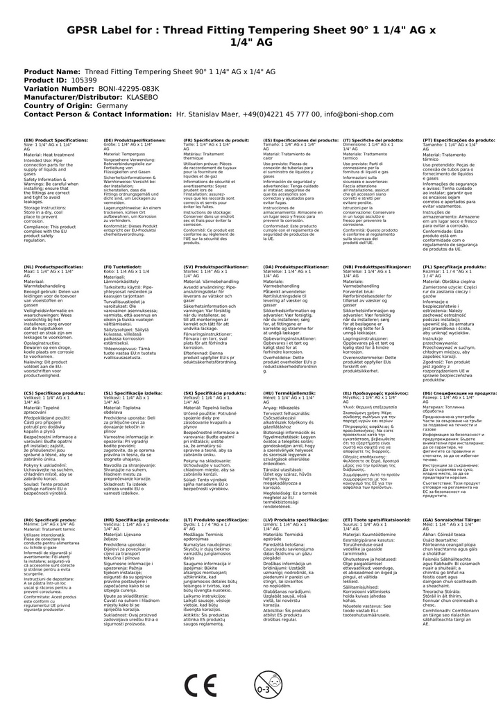 Menetes idom temperöntvény könyök 90° 1 1/4" AG x 1 1/4" AG-1