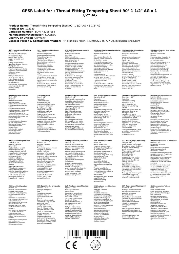 Menetes idom temperöntvény könyök 90° 1 1/2" AG x 1 1/2" AG-1