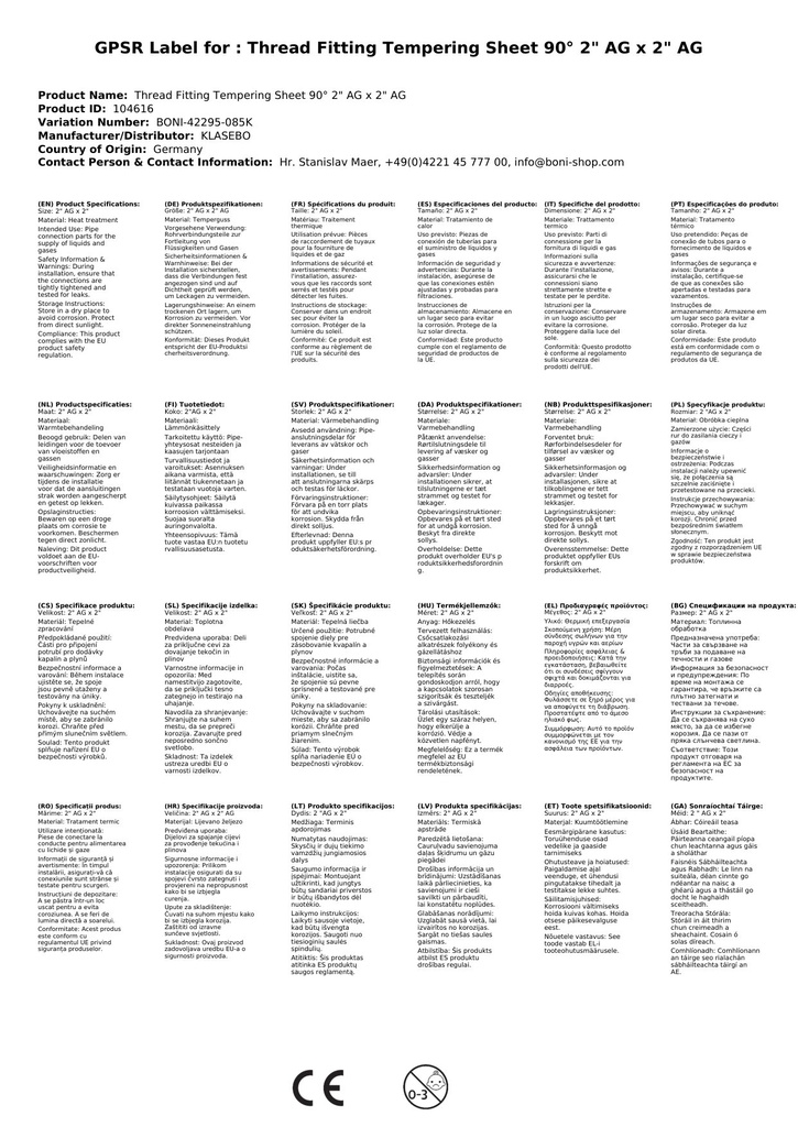 Menetes idom temperöntvény könyök 90° 2" AG x 2" AG-1