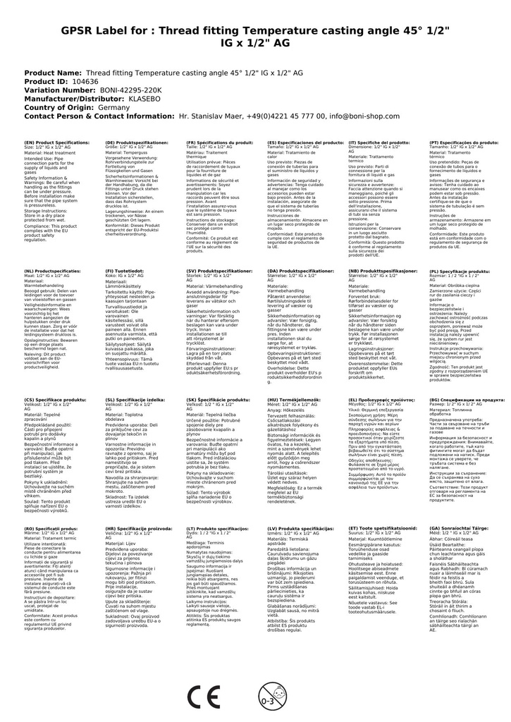 Menetes idom temperöntvény könyök 45° 1/2" IG x 1/2" AG-1