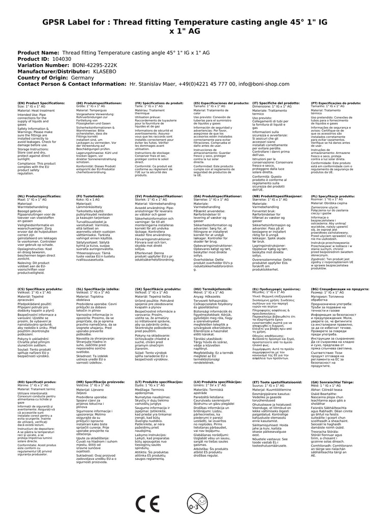 Menetes öntöttvas könyök 45° 1" belső menet x 1" külső menet-1