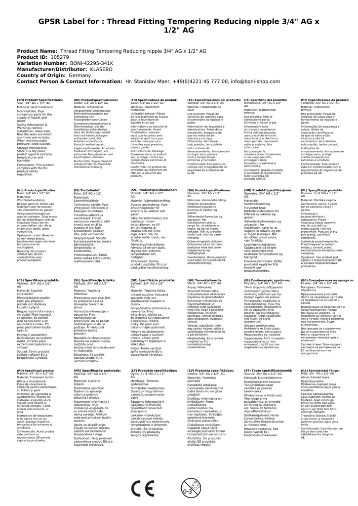 Menetes szerelvény temperöntvény redukáló csatlakozó 3/4" AG x 1/2" AG-1