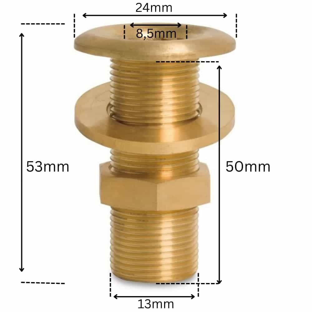 Menetes szerelvény sárgaréz átmenő csatlakozó 1/4" AG-2