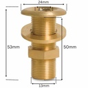 Menetes szerelvény sárgaréz átmenő csatlakozó 1/4" AG-2