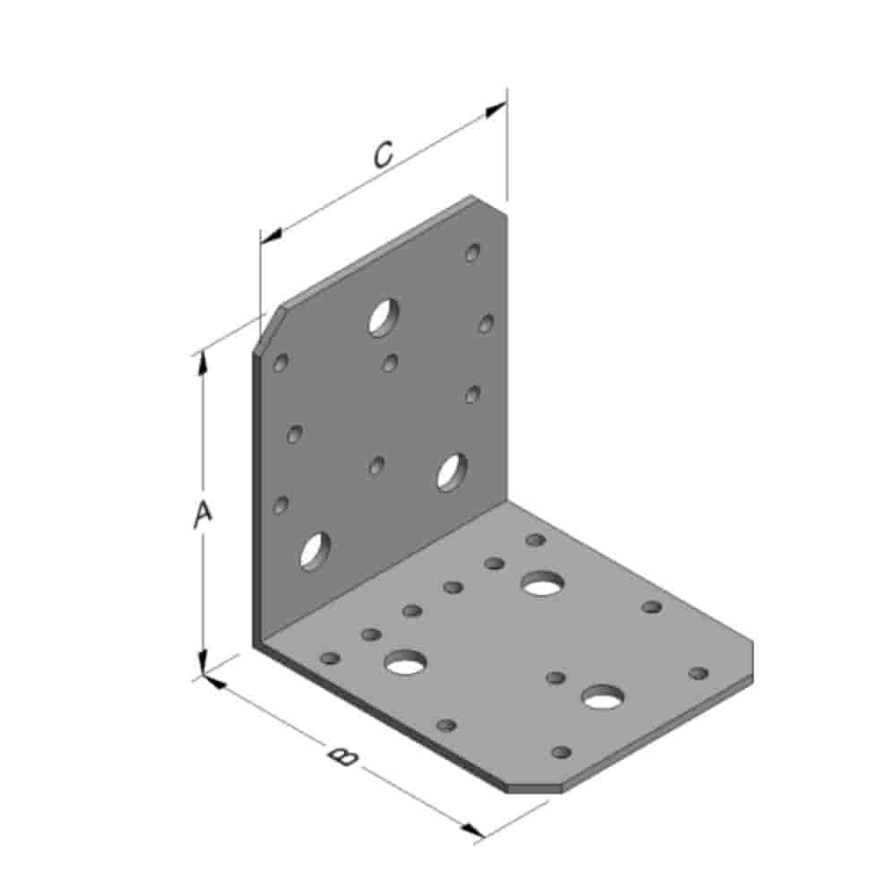 Sarokcsatlakozó 103 x 103 x 90 x 3 mm borda nélkül-0