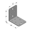 Sarokcsatlakozó 70 x 70 x 55 x 2 mm borda nélkül-0