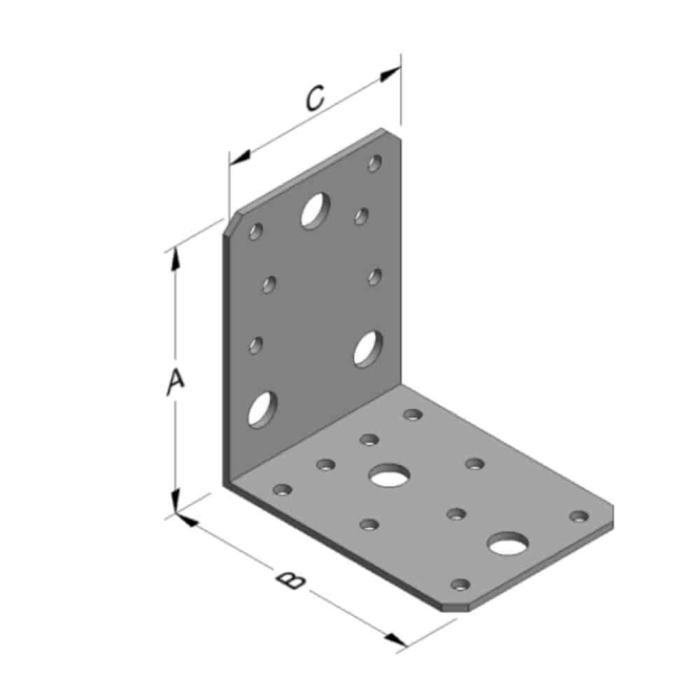 Sarokcsatlakozó 88 x 88 x 65 x 2,5 mm borda nélkül-0