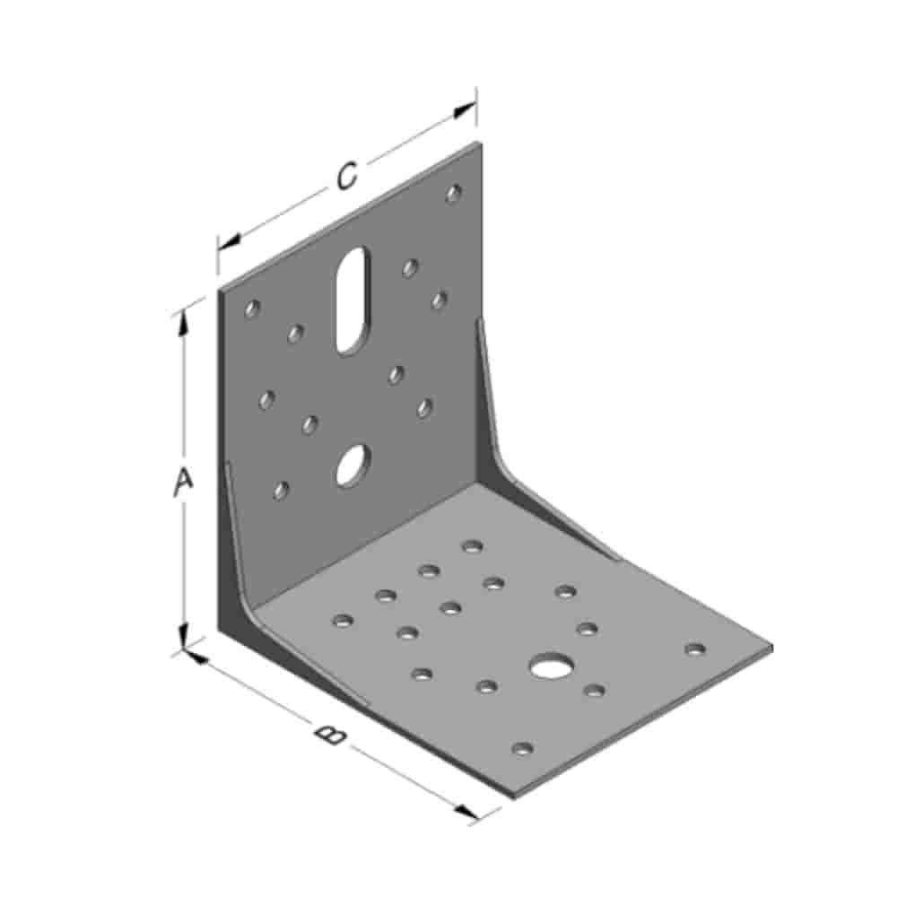 Sarokcsatlakozó 100 x 100 x 90 x 2 mm bordával-0