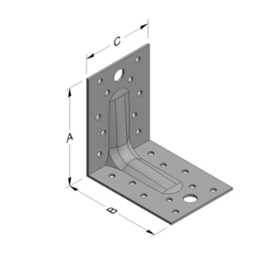 Sarokcsatlakozó 88 x 88 x 65 x 2 mm bordával-0