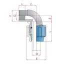 PP PE cső csatlakozás 90° könyök 20 x 1/2" BB-0