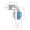 PP PE cső csatlakozó 90° könyök 40 x 1 1/2" BB-0