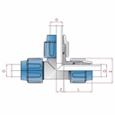 PP PE cső csatlakozó T-idom 3 csatlakozások 16 x 16 x 16-0