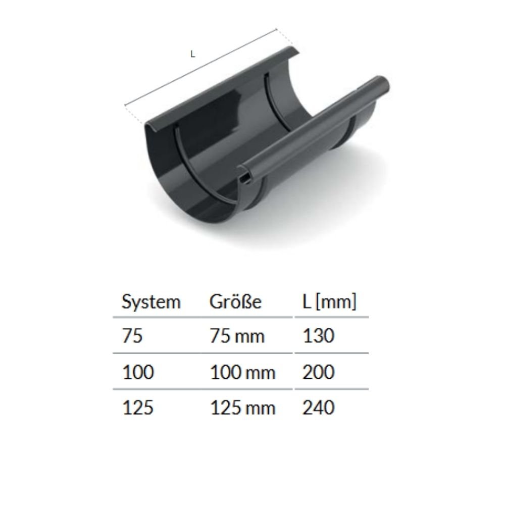 Rinnenverbindung grafit System 125-0