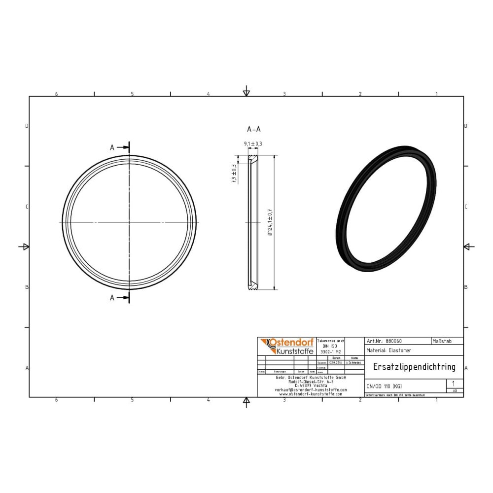 KG Csere ajakos tömítőgyűrű DN/OD 110 (KG PVC)-1