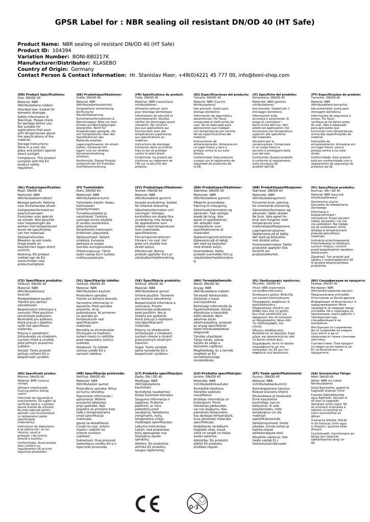 NBR-tömítés -olajálló- DN/OD 40 (HT Safe)-2