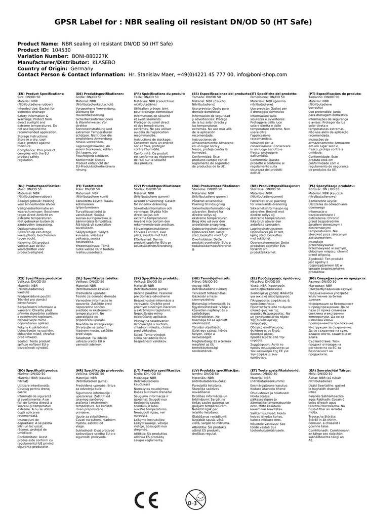 NBR-tömítés -olajálló- DN/OD 50 (HT Safe)-2