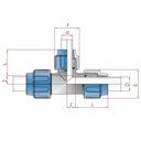 PP PE cső csatlakozó T-idom csökkentett 40 x 32 x 40-0