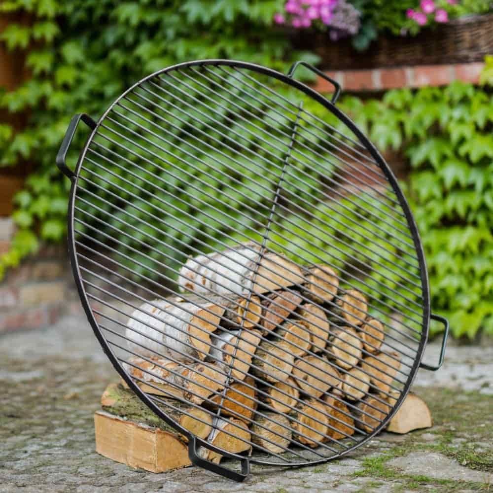 Grillrács természetes acélból, 4 fogantyúval, 70 cm-0