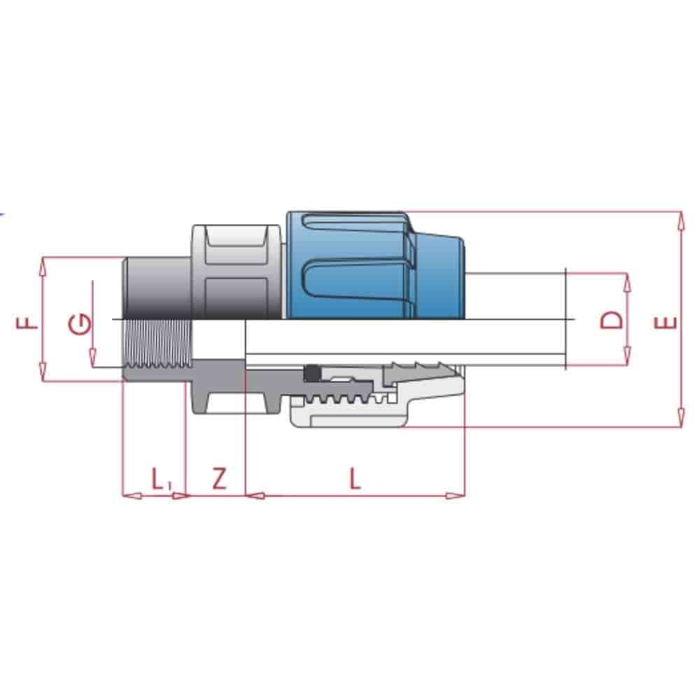 PP PE cső csatlakozó kuplung IG 20 x 1/2"-4