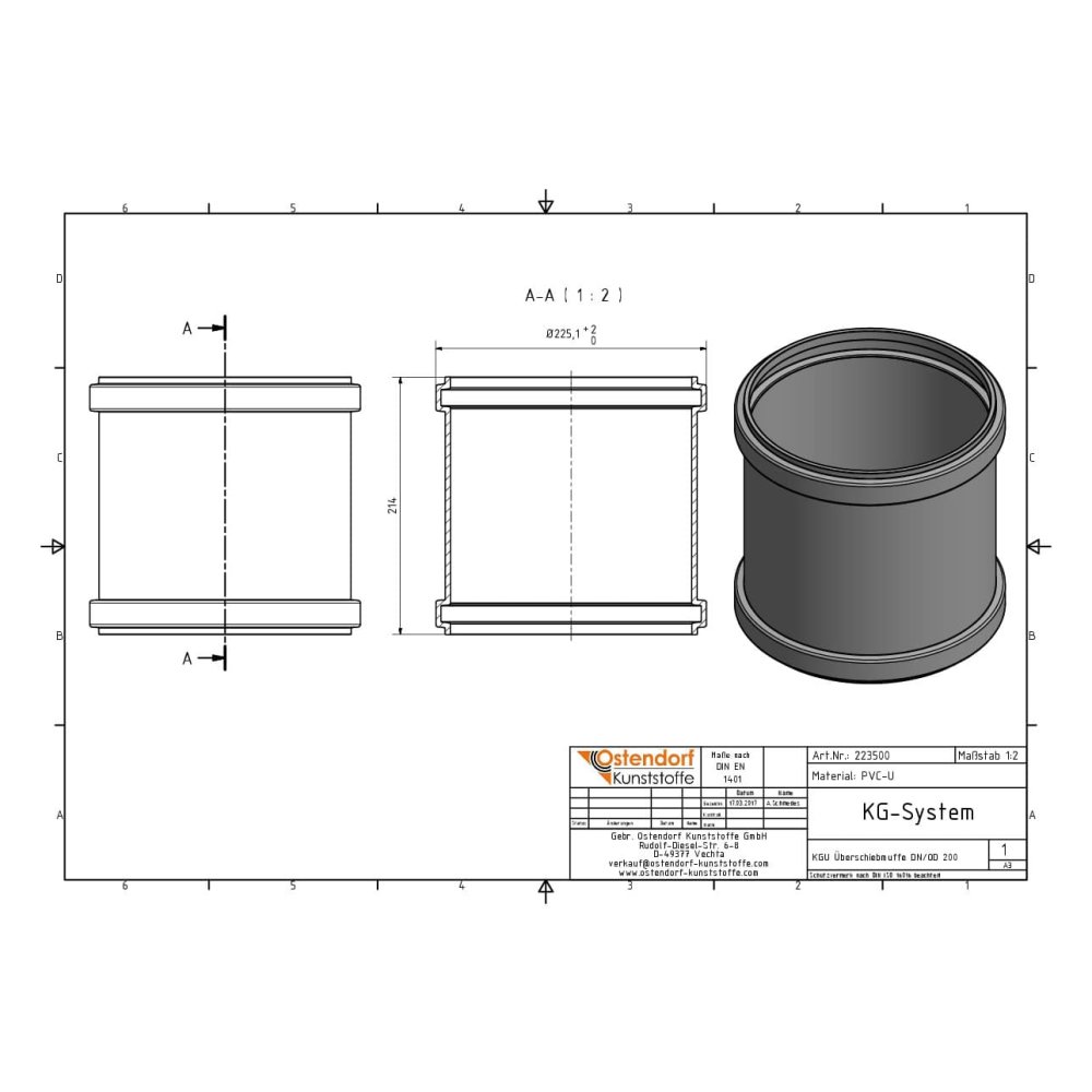 KGU Áttolóhüvely DN/OD 200-0