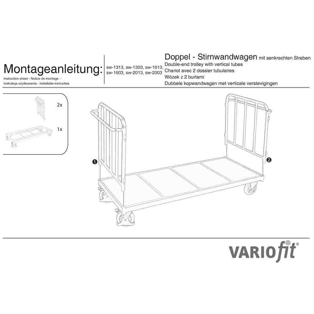 Kötéspálca Dupla homlokfalas kocsi 500 kg Típus S (TG)-0