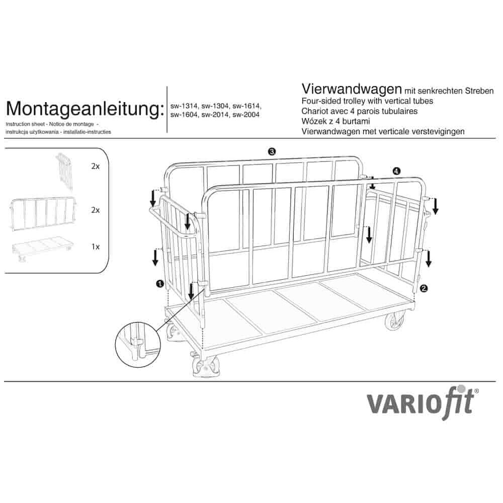 Támasztó négypaneles kocsi 500 kg Típus S (TG)-0