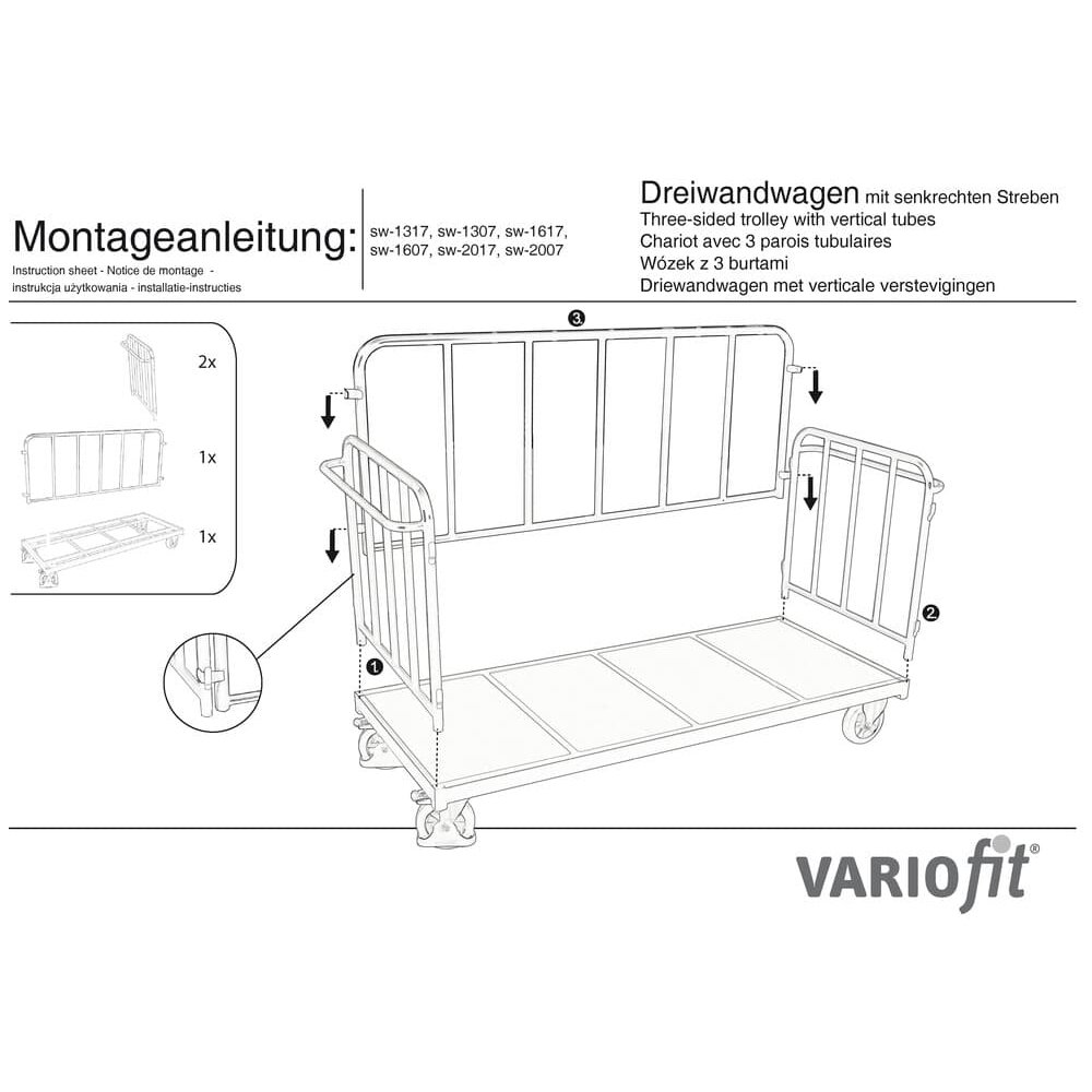 Támasztékos háromoldalas kocsi 1200 kg Típus L (EV)-0