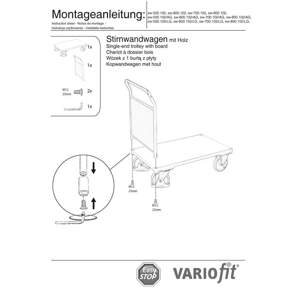 Homlokfali kocsi 400 kg Típus S + EasySTOP-0