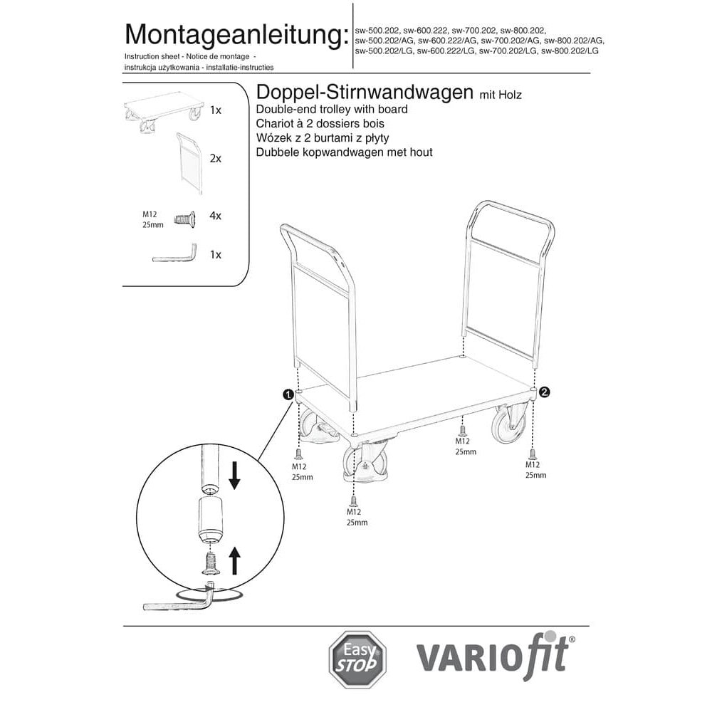 Kétemeletes homlokkocsik 400 kg típusú S + EasySTOP-0