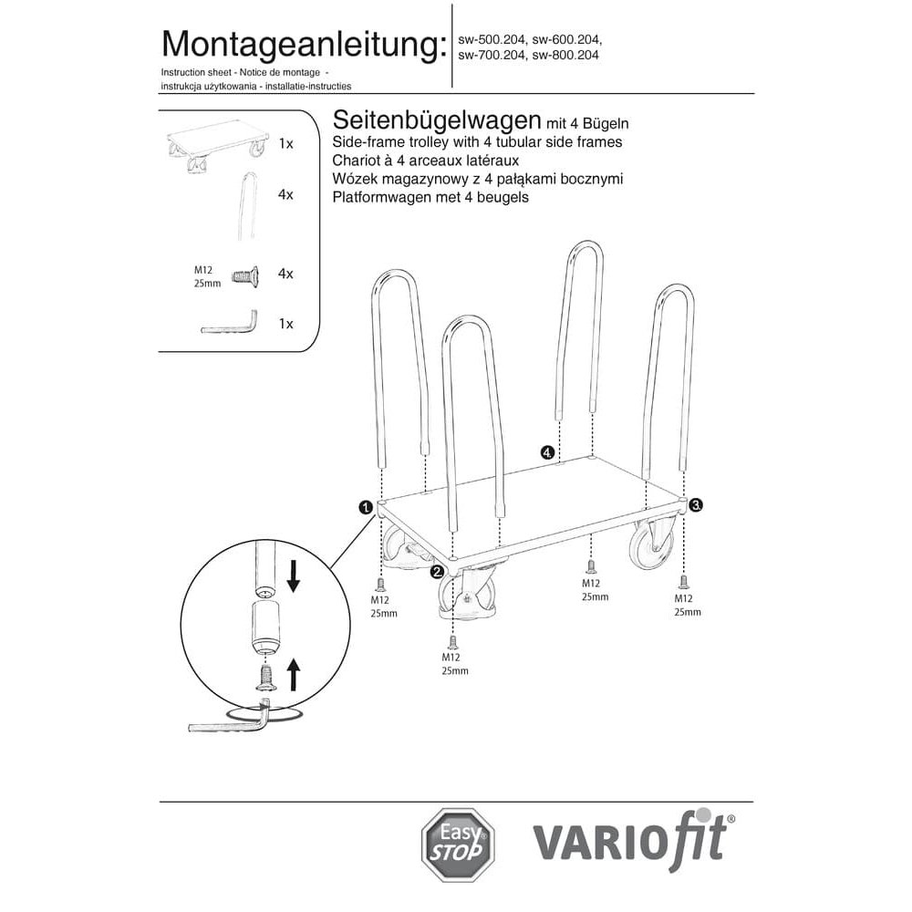 Oldalsó keretkocsija Típus S + EasySTOP-0