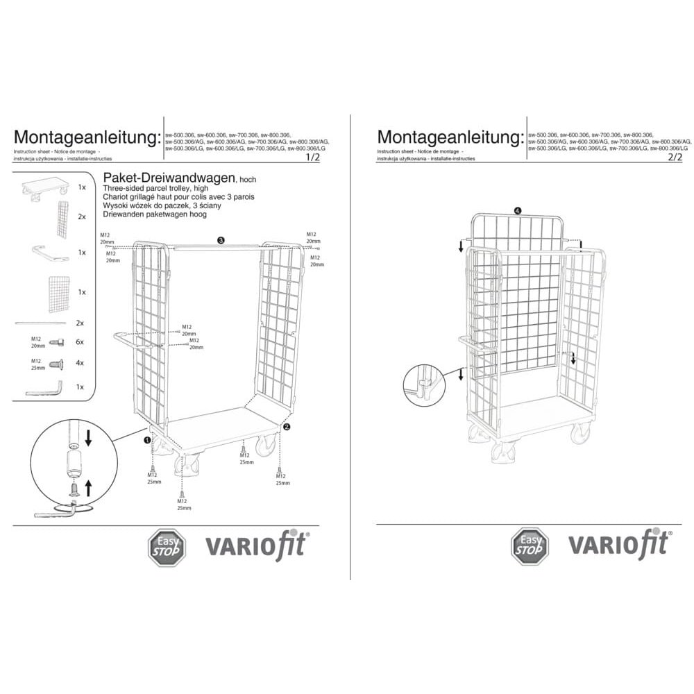 Csomag-háromfalú kocsi magas típus S + EasySTOP-1