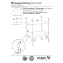 Nehéz ESD asztali kocsi 2 rakfelülettel Típus S + EasySTOP-0