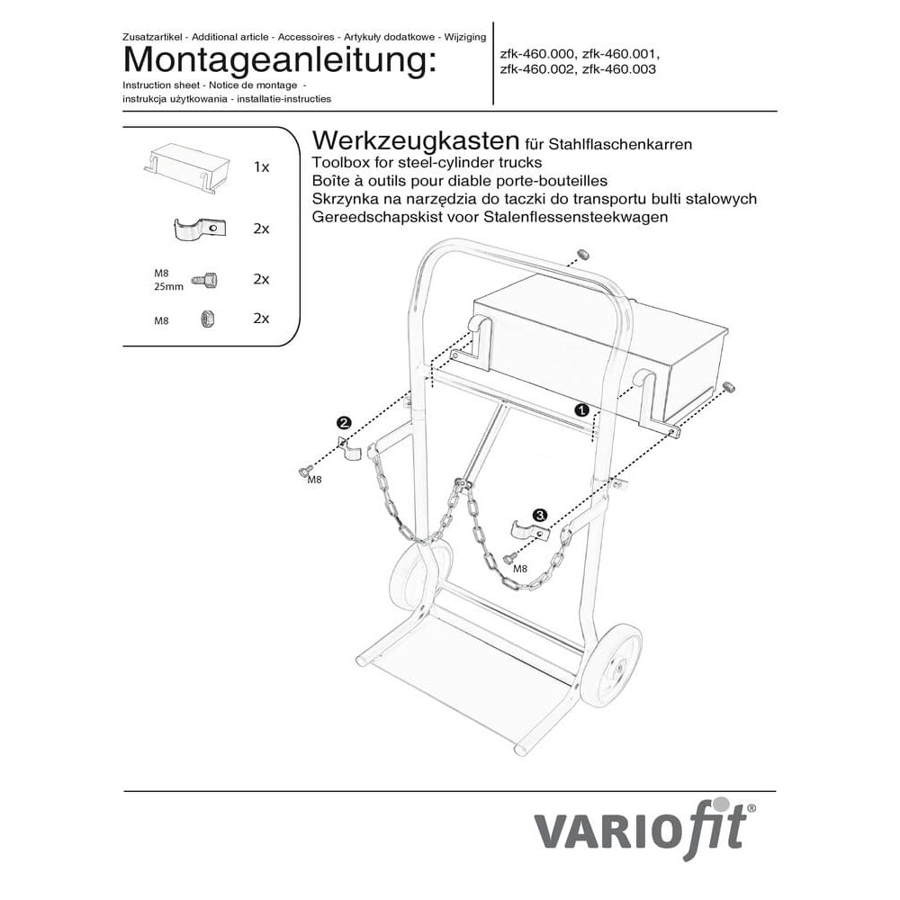 Szerszámosláda acélpalacktargoncához fk-1300 / 1301-2