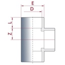 PVC-U T-idom Hüvely 50 mm PN16-0