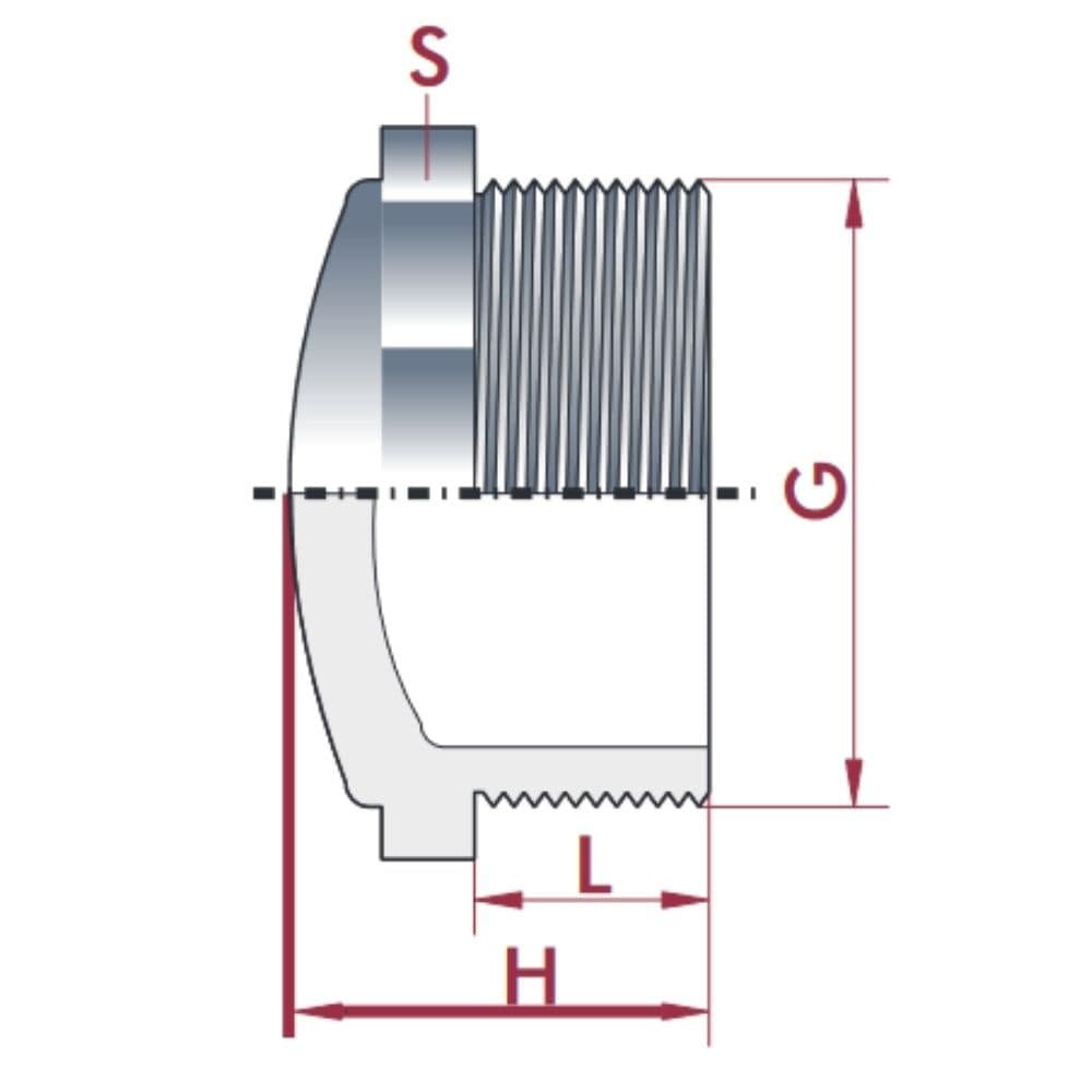 PVC - U Stopfen AG 3/4" PN10-0