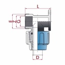 PP PE cső csatlakozás 90° erősített fali tartó 25 x 3/4" BB-0