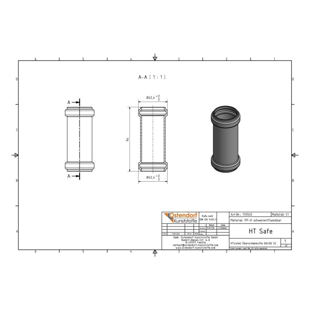 HTsafeU Áttolóhüvely DN/OD 32-1