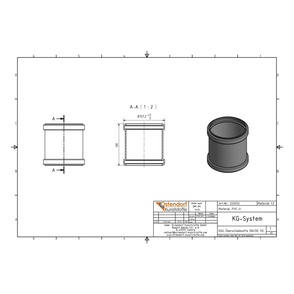 KGU Áttolóhüvely DN/OD 110-1