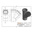 KGEA elágazás DN/OD 125/125 45 fok-1