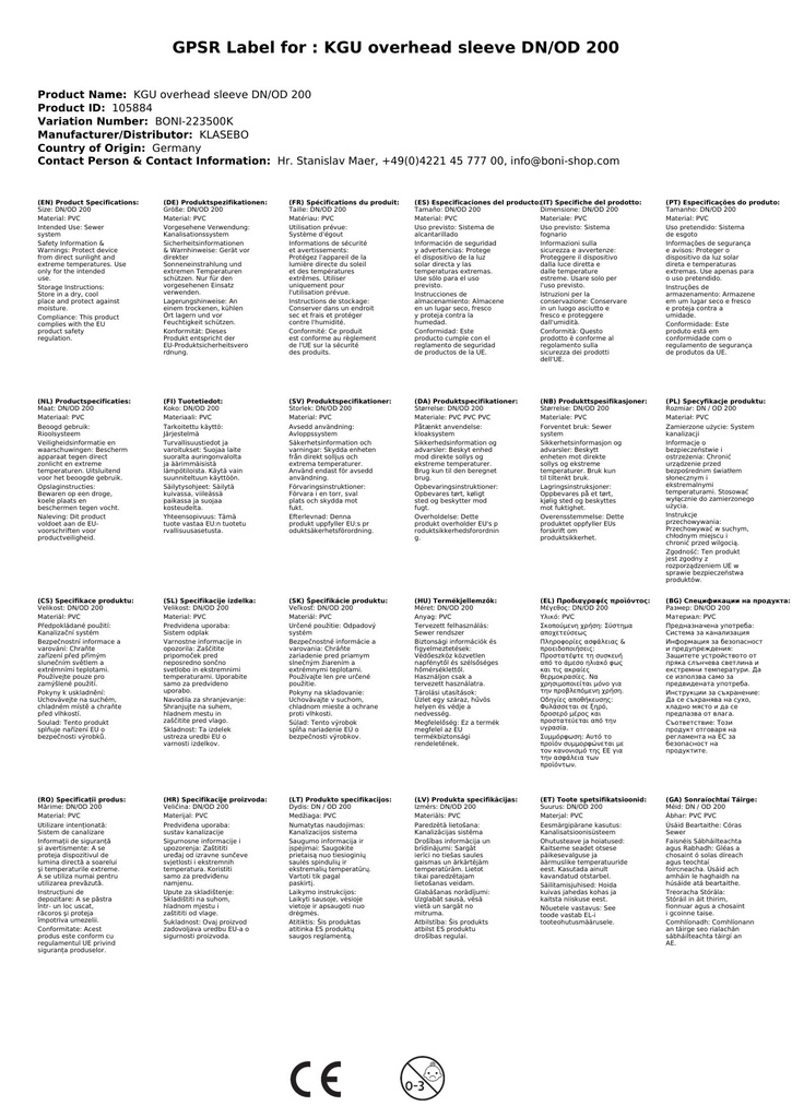 KGU Áttolóhüvely DN/OD 200-3