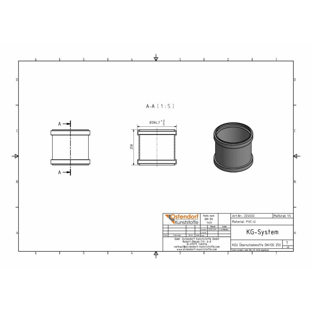 KGU Áttolóhüvely DN/OD 250-0