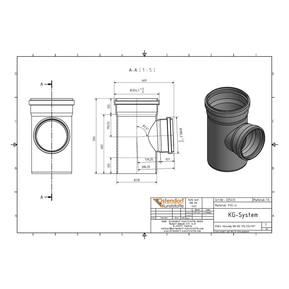 KGEA Elágazás DN/OD 315/250 87 fok-1