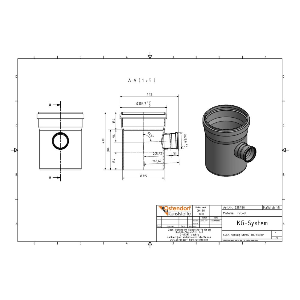 KGEA elágazás DN/OD 315/110 87 fok-1