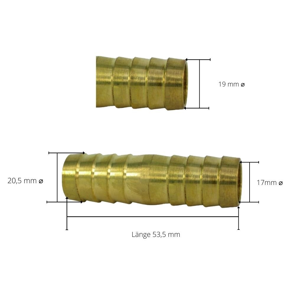 Messing Schlauchverbinder/ doppelte Tülle 3/4" Zoll-0
