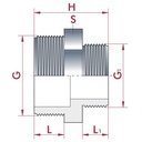 PVC - U csökkentett kettős csatlakozó AG 1" x 1/2"-0