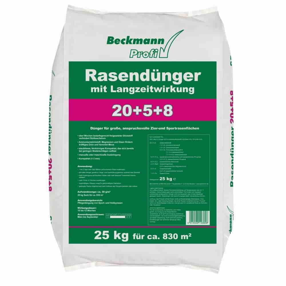 25 kg gyepműtrágya hosszú távú hatással 20+5+8 Beckmann kb. 830m²