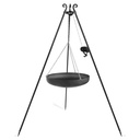 Wok háromlábon természetes acélból 180 cm - 70 cm átmérő + kurbli