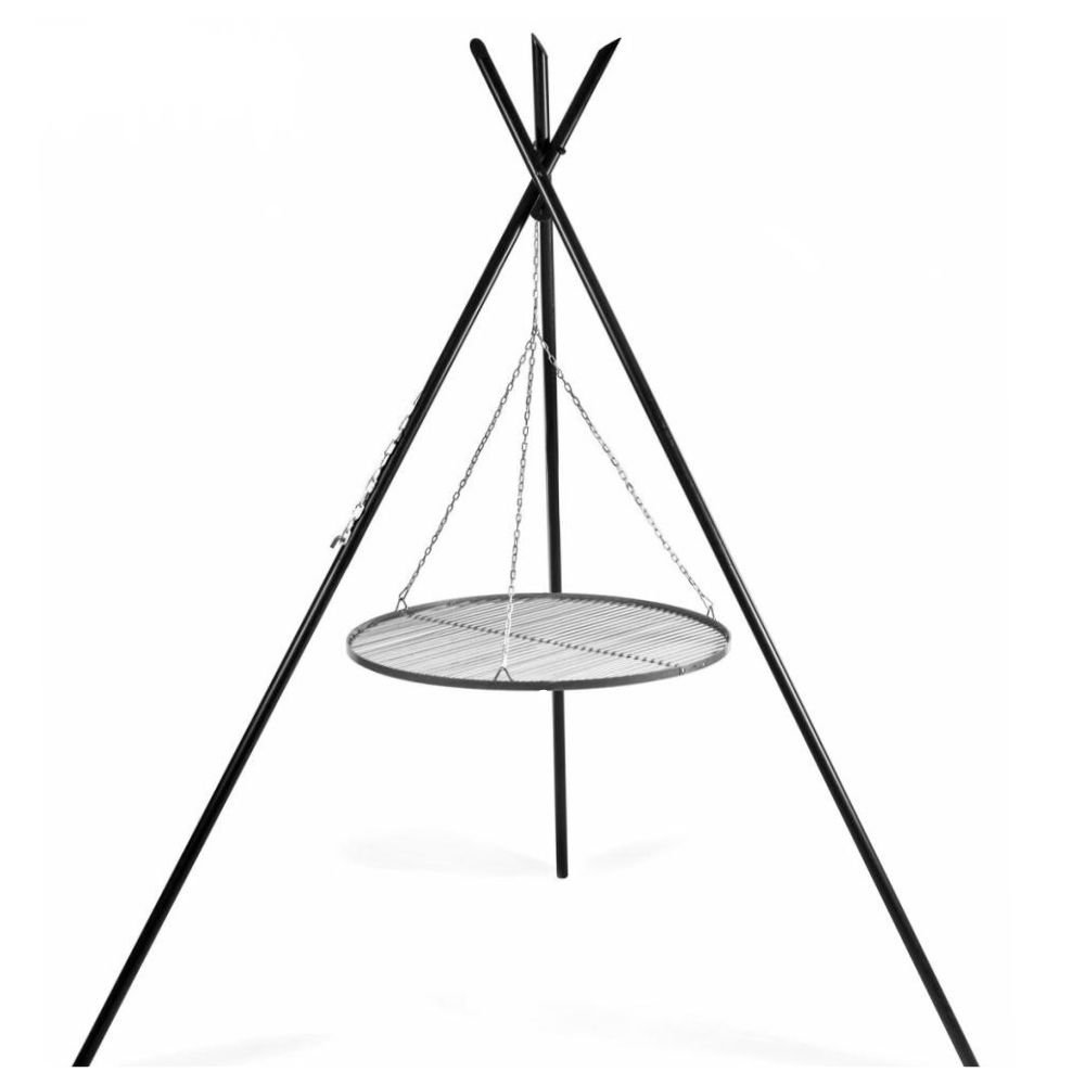 Forgó grill „TIPI“ 210 cm + Grillrács 80 cm rozsdamentes acélból