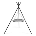 Forgó grill „TIPI“ 210 cm + Grillrács 50 cm természetes acélból