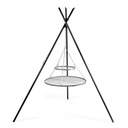 Forgó grill „TIPI“ 210 cm + Dupla rostély 70 cm és 40 cm rozsdamentes acélból